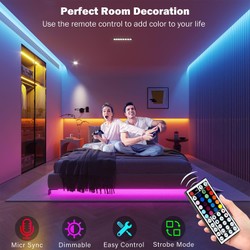 Luzes de tira led rgb 5m 10m 20m 30m luz da sala led com controle app fita flexível luces fita led para decoração do quarto