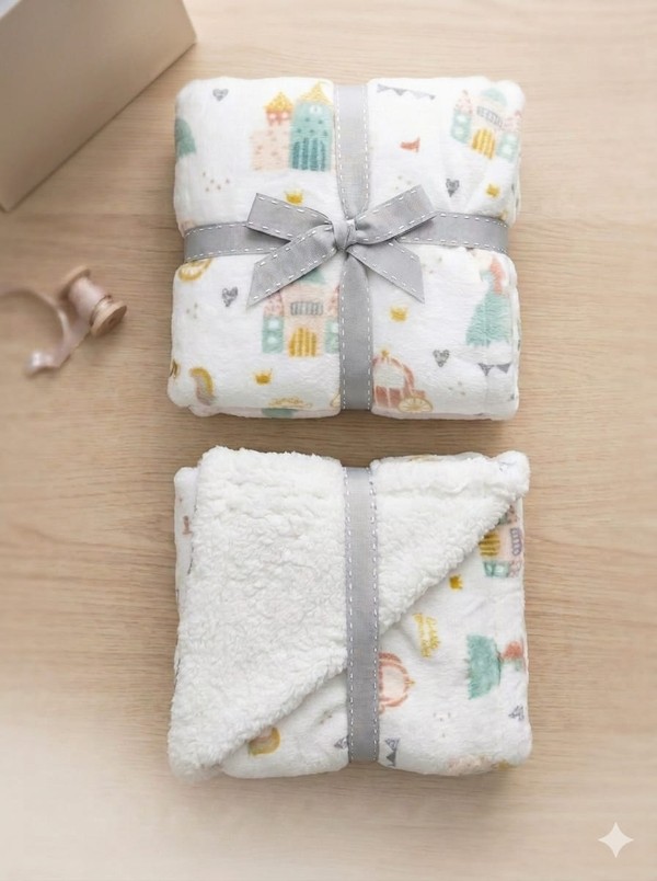 COBERTO DE BEBÊ BRANCO ESTAMPADO 17258