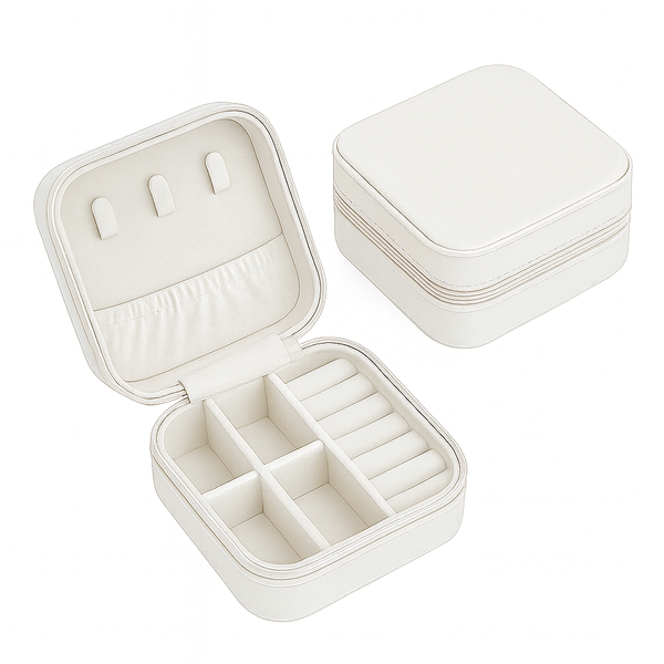 Mini Porta-Jóias em Couro Sintético Salmão