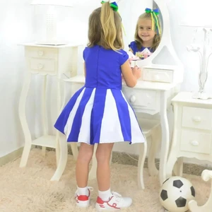 Vestido De Menina Brasil Azul E Branco - Copa