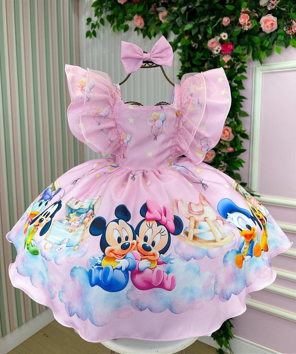 Vestido Temático - Turma do Mickey Baby  