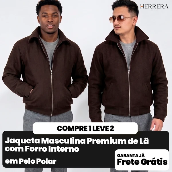 [COMPRE 1 E LEVE 2] Jaqueta Masculina Premium de Lã com Forro Interno em Pelo Polar