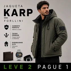 [PAGUE 1 LEVE 2] Jaqueta Masculina Karp com Forro Térmico +3BRINDES: Relógio, Cinto e Carteira