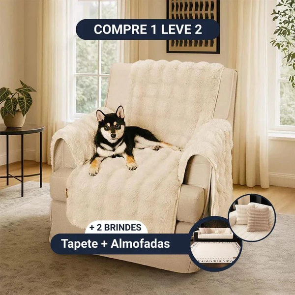 [COMPRE 1 LEVE 2] Capa de Sofá SoftGuard [BRINDES] Kit almofadas + Tapete