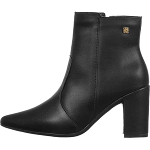 Bota feminina bico fino salto alto com zíper