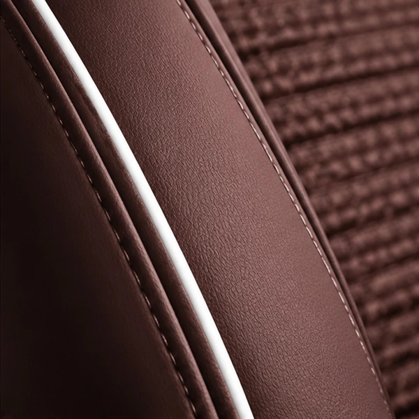 Kit Completo de Capas para Banco de Carro Turbo em Couro Legítimo Universal 5 Lugares Com Airbag + Tapetes e Capa de Volante