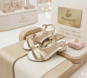 SANDALIA  PAMPILI  FANCY DOURADO 526021 