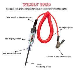 Testador de circuito de tensão de caminhão e carro, 6v 12v 24v, caneta de teste de sonda de diagnóstico de carro, lâmpada, caneta de medição elétrica, ferramentas de reparo