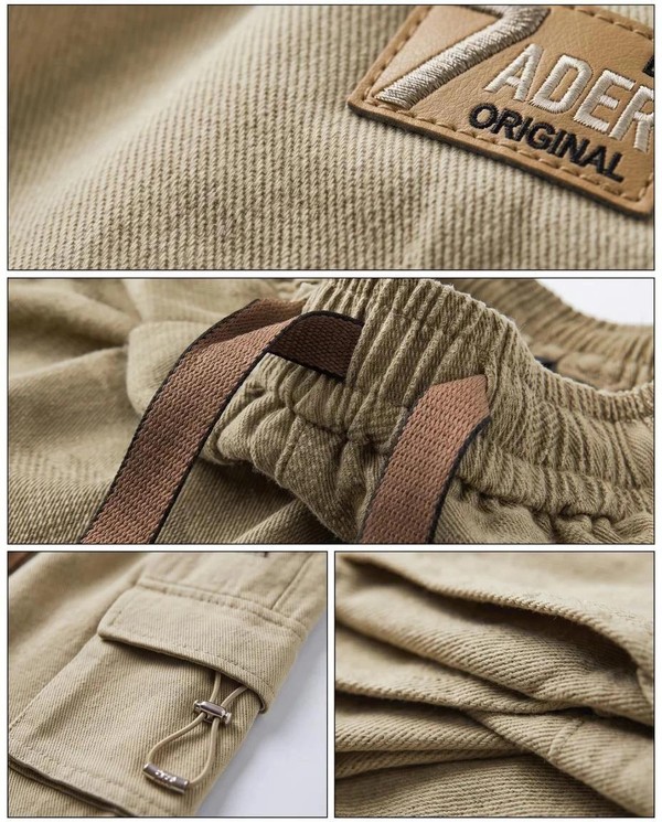 [Leve 4, Pague 2] Bermuda Zader Masculina em Algodão Twill, Poliéster e Elastano de Modelagem Ampla com Bolsos Cargo Utilitários 