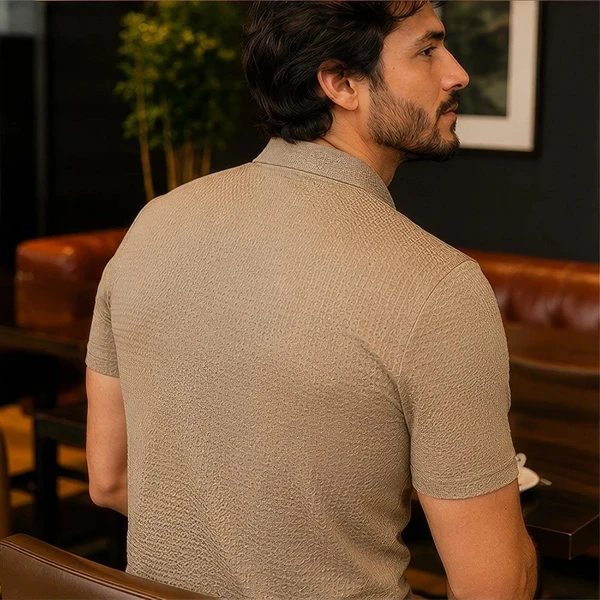 [LEVE 5 PAGUE 3] Polo Masculina Ravello em Malha Seda Gelo e Elastano Premium (Sofisticação em Cada Detalhe)