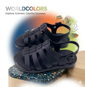 SANDALIA INFANTIL DROPS KIDS PRETO WORLDCOLORS 073027 
