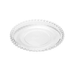 Prato Sobremesa Cristal 20 cm Pearl Bolinha Wolff Transparente