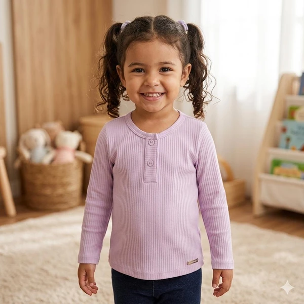 BLUSA EM MALHA CANELADA MILKSHAKE NINA GO LILAS - 2009665
