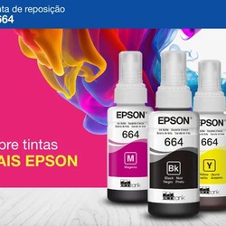 Refil De Tinta Epson T664 Amarelo - T664420-AL