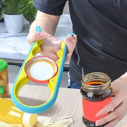 Abridor de Tampas Multifuncional em Silicone para Potes e Garrafas
