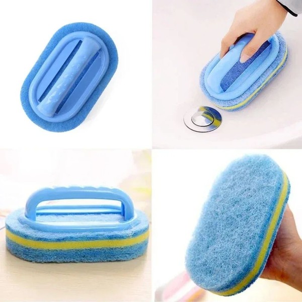 Esponja de Limpeza Multifuncional com Cabo para Cozinha, Banheiro, Azulejos, Vidros e Remoção de Manchas com Design de Fácil Manuseio