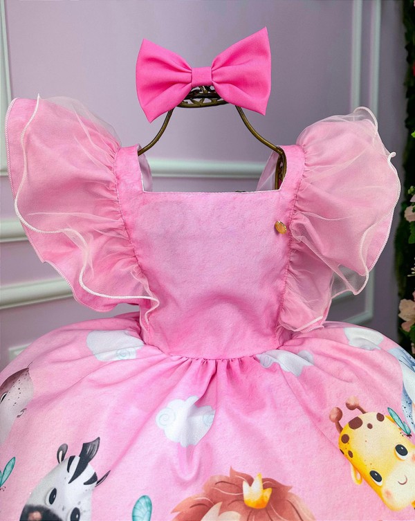 Vestido Temático - Safari Rosa Claro 