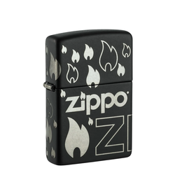 Isqueiro Zippo Black Matte Flame Z Design