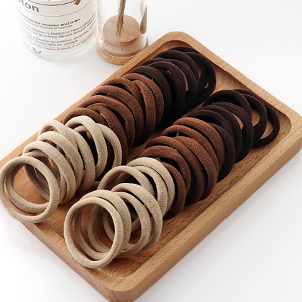 50/100 peças de faixas de cabelo pretas e brancas, faixas de cabelo femininas, faixas de cabelo de borracha de alta elasticidade, faixas de cabelo