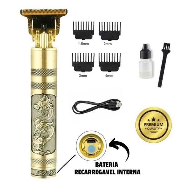 Máquina de Barbear e Cortar Cabelo Profissional Recarregável Sem Fio