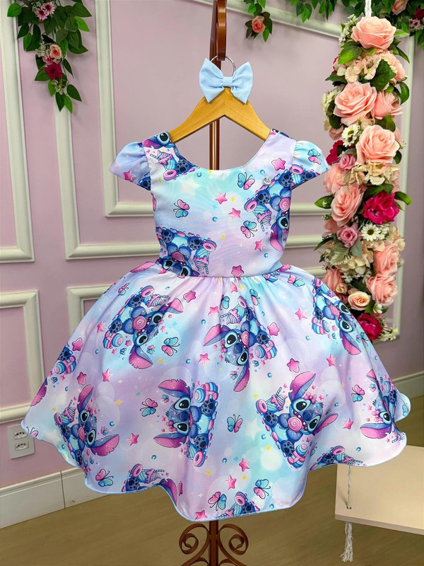 Vestido Temático - Stich Lilás  