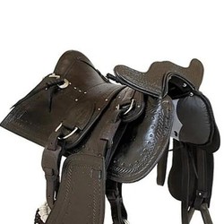 Arreio Cutiano com Cabeça Tradicional de Luxo 18 Polegadas (Preto)