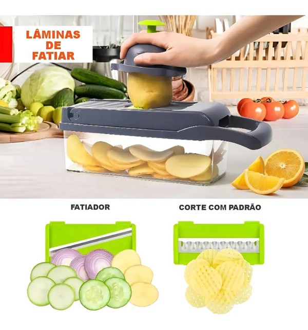 Cortador Ralador Legumes Frutas Multifuncional Cozinha 16 Pç