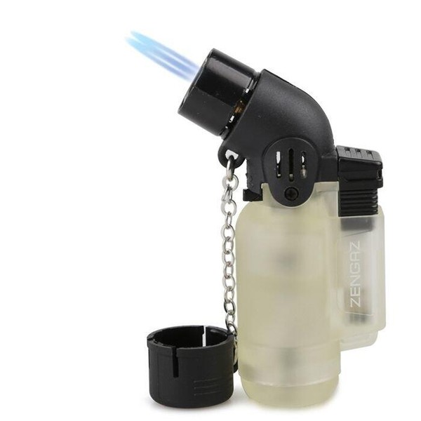 Isqueiro Maçarico Angle Double Jet Zengaz - Transparente (2 Chamas)