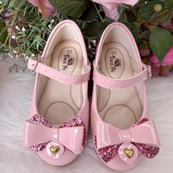 Sapatilha Doce Pé - Rosa Claro Laço com Glitter