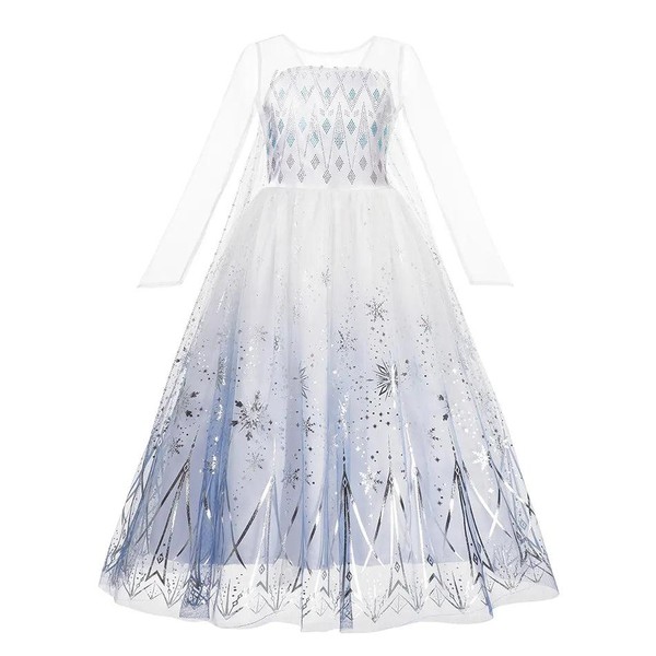 Fantasia Elsa Completa + Coroa + Varinha Mágica + Cabelo + Luva + Colar, Brinco, Anel e Pulseira
