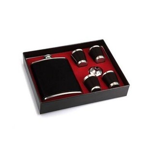 Kit Cantil 6 Peças (Cantil 207ml - Funil - 4 Copos) - Preto