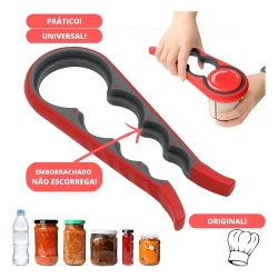 Abridor de Tampas Multifuncional em Silicone para Potes e Garrafas
