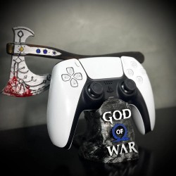 Suporte Premium Para Controle Playstation/xbox God Of War Ragnarok C/ Machado de luxo pintado a mão +CHAVEIRO DE BRINDE Pronta Entrega