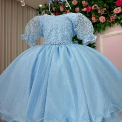 Vestido Luxo Inspiração Cinderela - Laize Bordado Azul