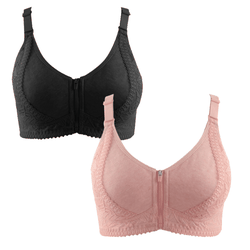 Kit 2 Sutiã de Renda e Algodão Plus Size - Soft Conforto