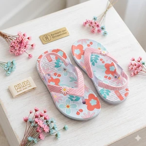 CHINELO ACQUA PRINT AZUL CLARO ROSA KLIN 442091