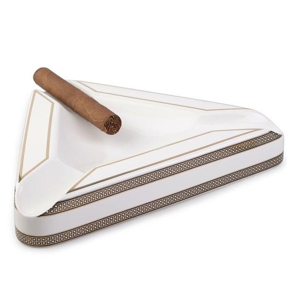 Cinzeiro de Ceramica para 3 Charutos Motier - Branco