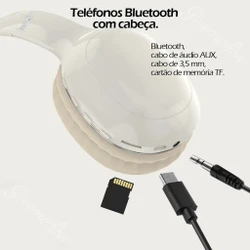 Fone de ouvido sem fio p103 com iluminação, redução de ruído, estéreo, fones de ouvido para computador, jogos, escritório,