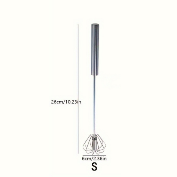 Batedor de ovos de aço inoxidável, misturador semiautomático durável para mistura de creme de ovo sem esforço, agitação e batida para cozimento de cozinha
