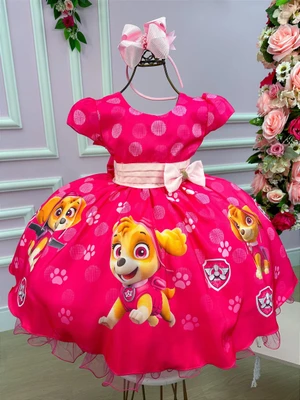 Vestido Temático - Skye - Patrulha Canina Pink 