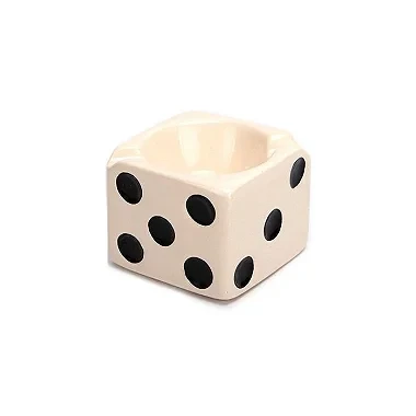 Cinzeiro para Cigarro de Cerâmica - Dado Branco