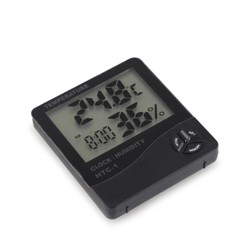 Termo Higrômetro Digital HTC Quadrado - Preto