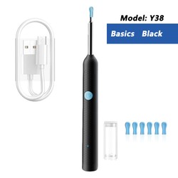 Limpador visual de cera de ouvido com câmera, endoscópio seguro para remoção de cera de ouvido com câmera de 5m, otoscópio luminoso, ferramentas de limpeza de ouvido, cuidados com os ouvidos