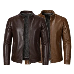 [LEVE 2 PAGUE 1] Jaqueta Masculina Vossler em Couro Legítimo Premium +BRINDES: Relógio, Cinto e Carteira