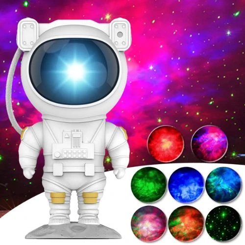 Projetor Astronauta Galáxia com Luz Estrelada e Controle Remoto