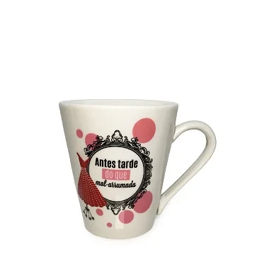Caneca em Porcelana Vestido (290ml) - Branco
