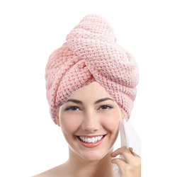 Toalha de cabelo de cor sólida Touca de cabelo seca texturizada 9,8 