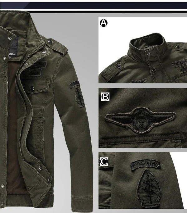 Jaqueta Militar Masculina Plus Size M-6XL - Algodão e Poliéster