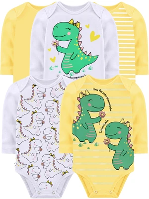 KIT BODY BEBÊ 5 PEÇAS RIBANA DINOSSAURO