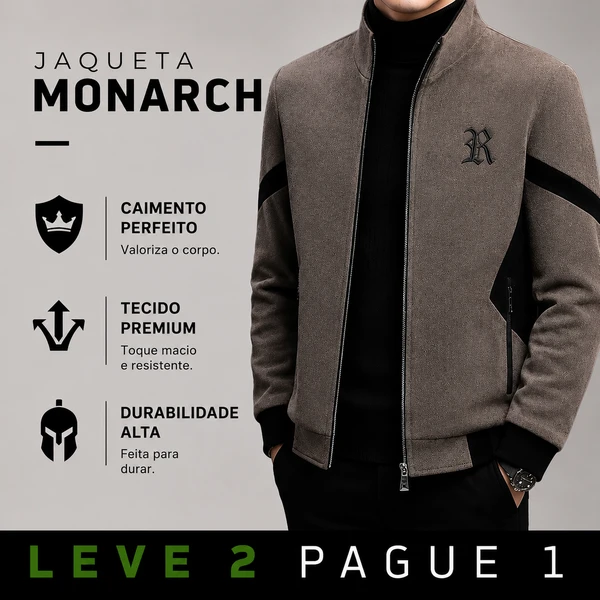[LEVE 2 PAGUE 1] Jaqueta Masculina Monarch em Lã Premium (Presença de Homem Imponente)
